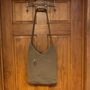Vtg The Sak Taupe Knit Bag